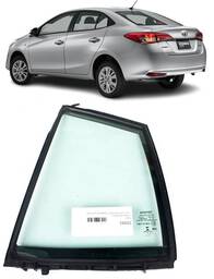 Vidro Porta Traseira Esquerda (Fixo) Yaris Sedan 2019 a 2024