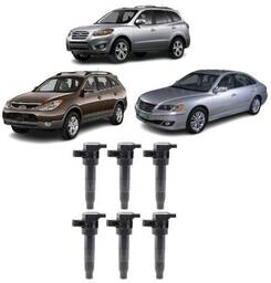 Jogo 6 Bobinas Sorento 3.8 Santa Fe 2.7 Azera 3.3 2007 a 11