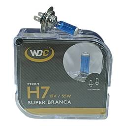PAR LAMPADA SUPER BRANCA UNIVERSAL H7 55W 12V