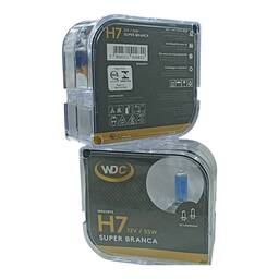 PAR LAMPADA SUPER BRANCA UNIVERSAL H7 55W 12V