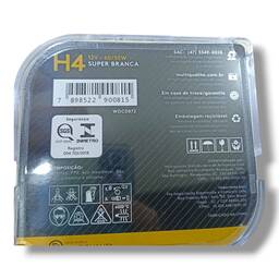 KIT 4 LAMPADAS H4 SUPER BRANCA 12V 60/55W WDC0872