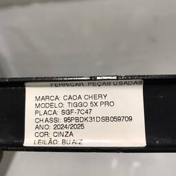 SUPORTE TRAVA BATERIA CHERRY TIGGO 5X PRO/7 PRO 2020/2025 