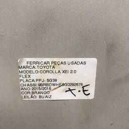 VIDRO PORTA TRASEIRA ESQUERDA (FIXO) COROLLA 2015 A 2019