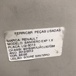 LUZ TETO CORTESIA RENAULT SANDERO/LOGAN/DUSTER 08/20