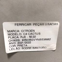 BRAÇO LIMPADOR TRASEIRO C4 CACTUS 2019/2024