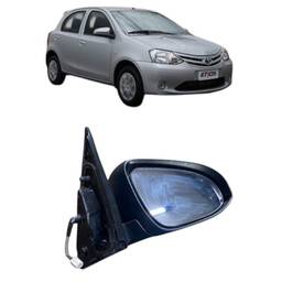 Retrovisor Direito Etios 2014 a 2021 Prata C/ Pisca 5 Pinos
