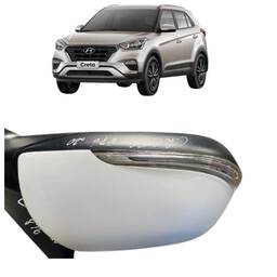 Retrovisor Direito Creta 2017 a 2022 Branco C/ Pisca 7 Pinos