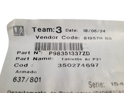 TAMPÃO BAGAGITO PEUGEOT 208 GT 2021/...