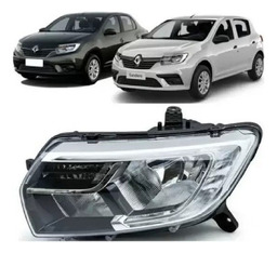 Farol Dianteiro Esquerdo Renault Sandero Logan 2020 2024 Led