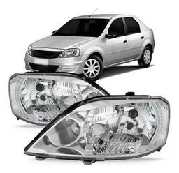 Farol Lado Dianteiro Esquerdo Logan 2011 2012 2013 Cromado