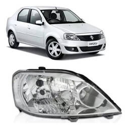 FAROL LADO DIANTEIRO ESQUERDO LOGAN 2011 2012 2013 CROMADO