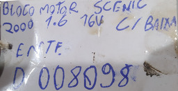 BLOCO MOTOR RENAULT SCENIC 1.6 16V 2000 COM NOTA E BAIXA