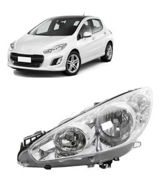 FAROL ESQUERDO PEUGEOT 308 2011 2015 COM SOQUETE MANUAL TYC