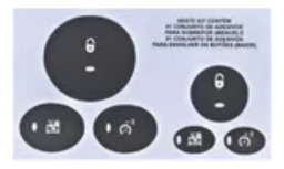 2 KITS ADESIVOS BOTÃO PAINEL C3 CITROEN (KIT RESTAURAÇÃO)