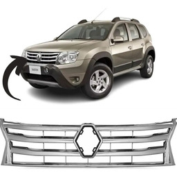 Grade Radiador Cromada Sem Emblema Renault Duster 2010 2015