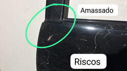 PORTA TRASEIRA ESQUERDA VW FOX 2010 A 2021 COM DETALHE ESQUERDO PRETO