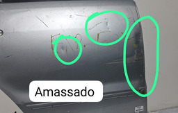 PORTA TRASEIRA DIREITA VW FOX 2004 A 2009 COM DETALHE DIREITO PRATEADO