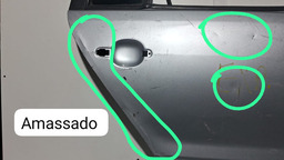 PORTA TRASEIRA DIREITA VW FOX 2004 A 2009 COM DETALHE DIREITO PRATEADO