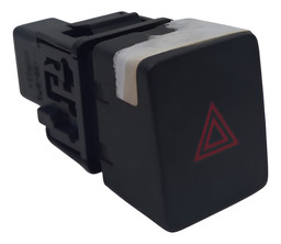 BOTÃO PISCA ALERTA NISSAN MARCH 2012 A 2019 PRETO