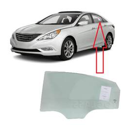 VIDRO PORTA TRASEIRA ESQUERDA SONATA 2011 A 2014