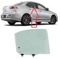 Vidro Porta Traseira Direita Lancer 2010 a 2019