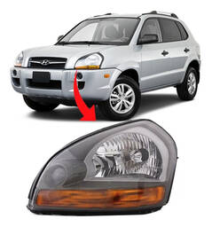 Farol Esquerdo Tucson 2005 a 2017 Fumê