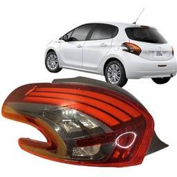 LANTERNA TRAS ESQ PEUGEOT 208 2013 A 2020 FUMÊ GUIA QUEBRADO