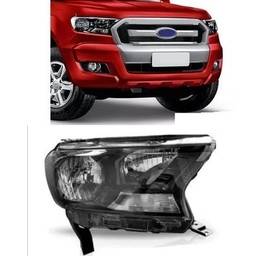 Farol Direito Ranger 2017 a 2023 Masc Negra Pisca Cristal