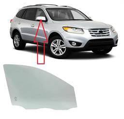 VIDRO PORTA DIANTEIRA DIREITA SANTA FE 2007 A 2013