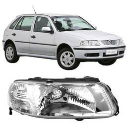 Farol Direito Gol Saveiro Parati G3 Foco Simples Crom