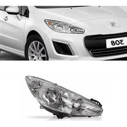 FAROL DIREITO PEUGEOT 308 2011 2015 MANUAL COM SOQUETE TYC