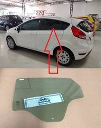 Vidro Porta Traseira Esquerda New Fiesta Hatch 2011 a 2019