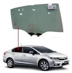 Vidro Porta Traseira Direita Civic 2012 a 2016