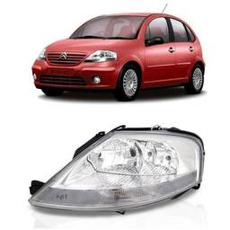 Farol Esquerdo C3 2008 a 2012 Reg Manual