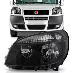 Farol Esquerdo Doblo 2010 2011 a 2021 Masc Negra