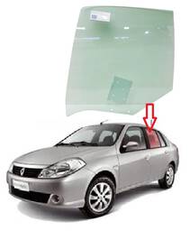 Vidro Porta Traseira Esquerda Symbol 2009 a 2013