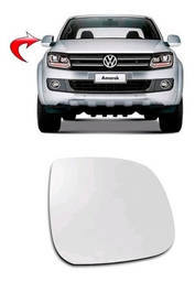 Lente Espelho Retrovisor Direito Amarok 2011/ C/Sensor Temp.