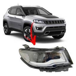 Farol Direito Jeep Compass 2017 a 2021 C/ Xenon