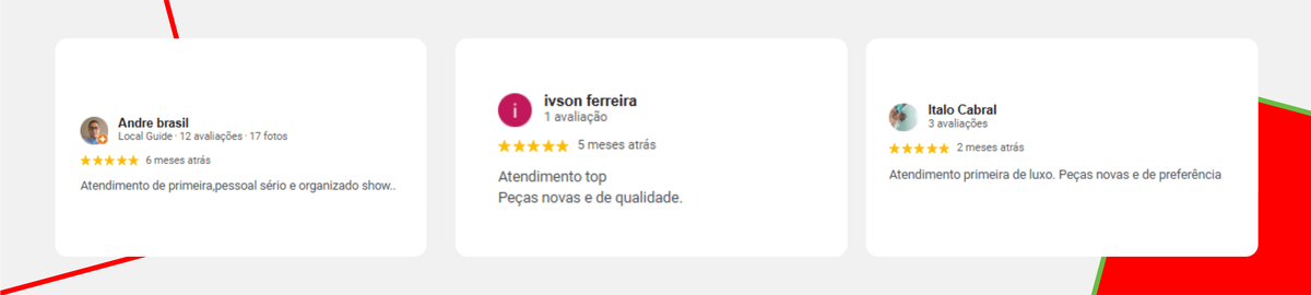 Vários Peças Usadas em um Só Lugar!